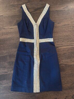 Lilly Pulitzer Navy Shift Dress Size 0